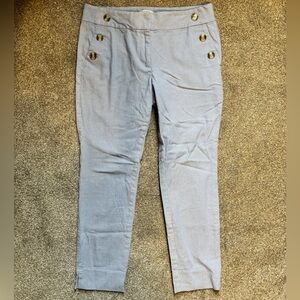 LOFT Blue Striped Skinny Ankle Pants